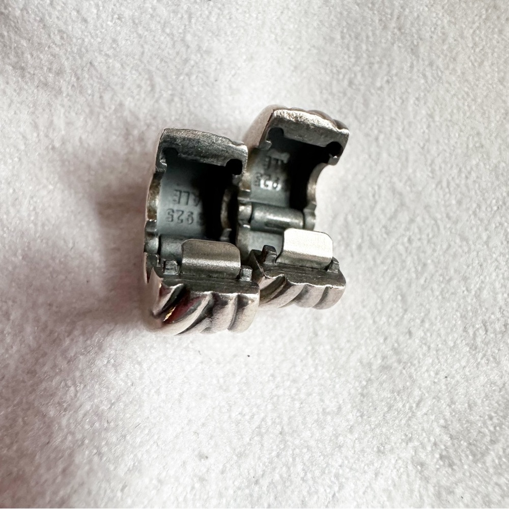 Pandora Authentic Pair Of Retired Braided Clips -… - image 3